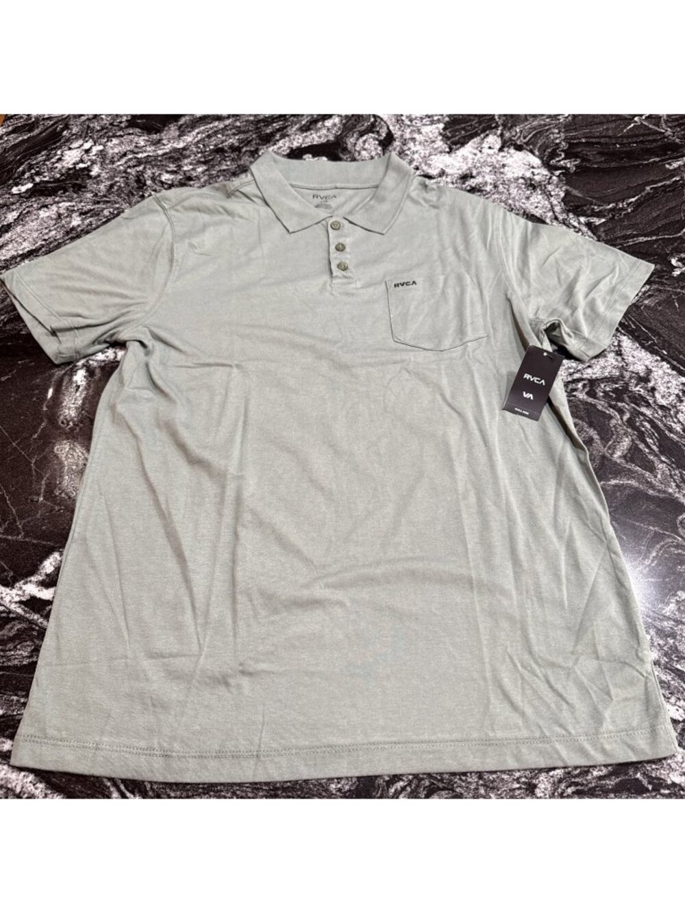 RVCA Men's Short Sleeve Polo Shirt in Sage Green